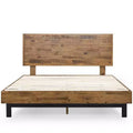 Tricia Wood Platform Bed Frame with Adjustable Headboard Brown - Zinus