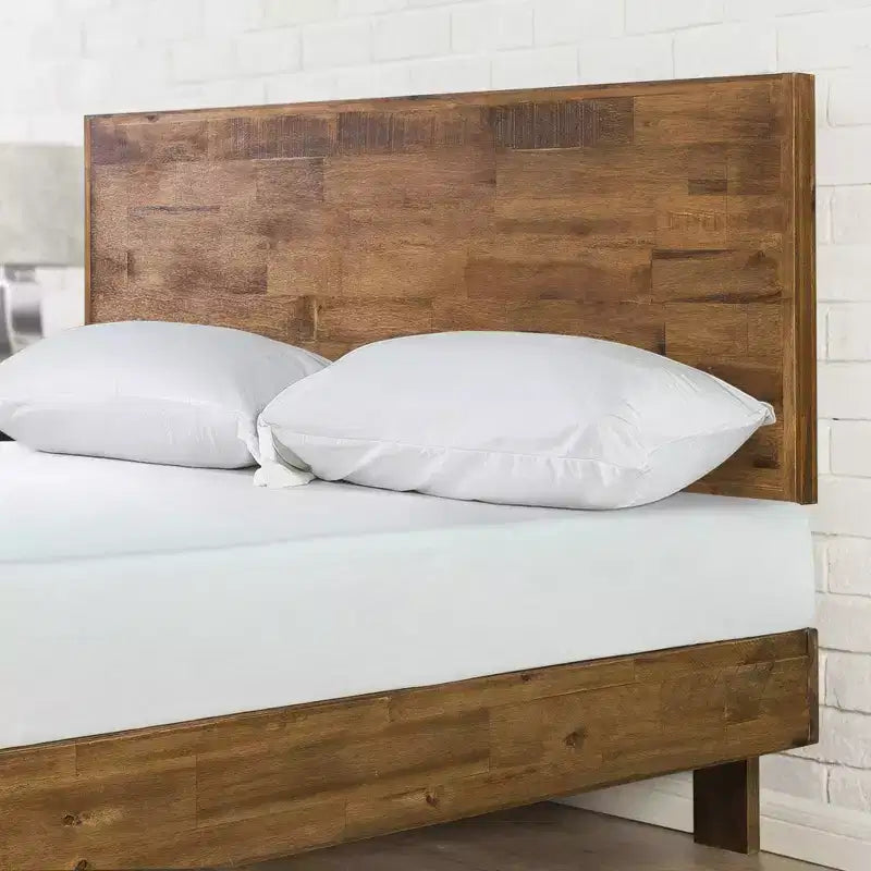 Base letto Tricia Wood con testiera regolabile marrone - Zinus
