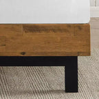 Base letto Tricia Wood con testiera regolabile marrone - Zinus