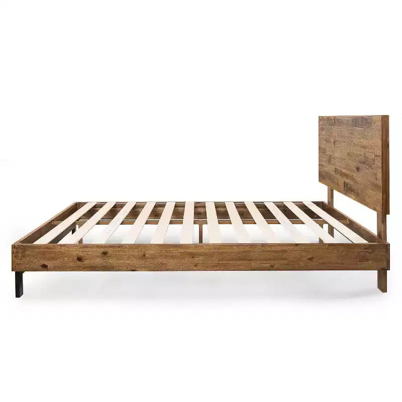 Base letto Tricia Wood con testiera regolabile marrone - Zinus