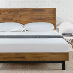Base letto Tricia Wood con testiera regolabile marrone - Zinus