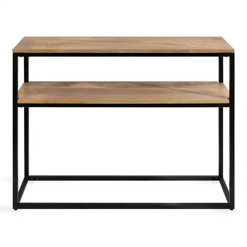 Kate and Laurel Quarles Tavolo Consolle Rettangolare in Legno, 36x10x30, Naturale e Nero