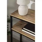 Kate and Laurel Quarles Tavolo Consolle Rettangolare in Legno, 36x10x30, Naturale e Nero