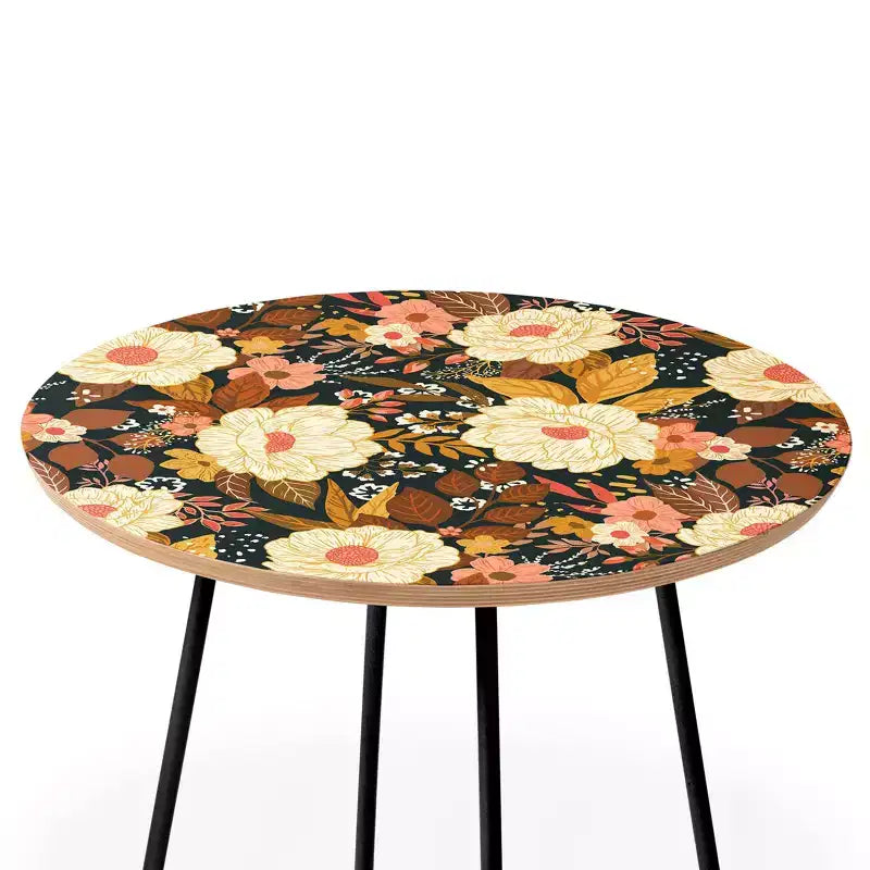 Tavolino rotondo Avenie Boho Floreale Autunnale - Deny Designs