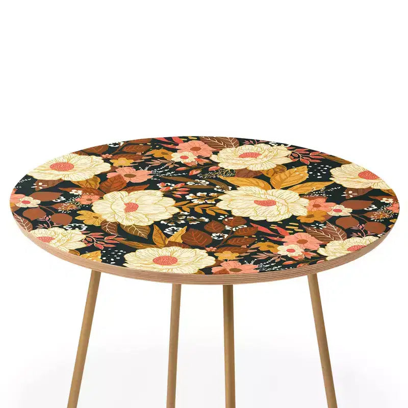 Tavolino rotondo Avenie Boho Floreale Autunnale - Deny Designs