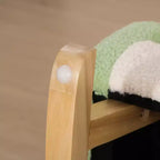Divano Qaba Kids, Poltroncina a Dondolo per Bambini con Solida Struttura in Legno, Tessuto in Finto Pile di Agnello per Asilo Nido, Scuola Materna, Sala Giochi, Camera da Letto
