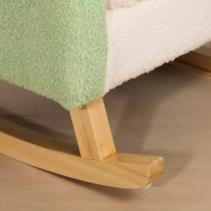 Divano Qaba Kids, Poltroncina a Dondolo per Bambini con Solida Struttura in Legno, Tessuto in Finto Pile di Agnello per Asilo Nido, Scuola Materna, Sala Giochi, Camera da Letto