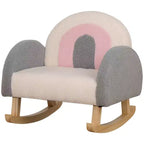 Divano Qaba Kids, Poltroncina a Dondolo per Bambini con Solida Struttura in Legno, Tessuto in Finto Pile di Agnello per Asilo Nido, Scuola Materna, Sala Giochi, Camera da Letto