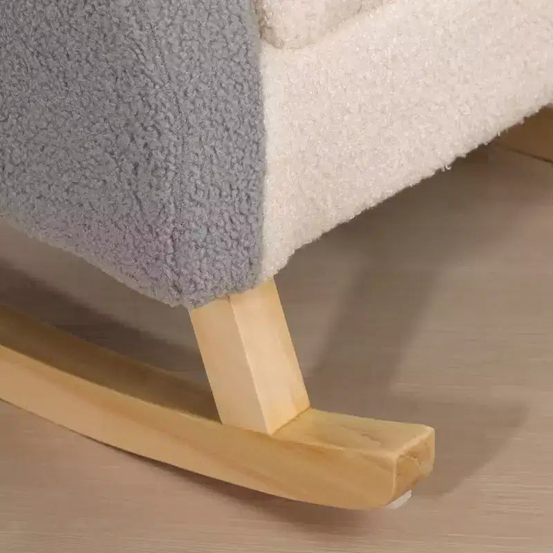Divano Qaba Kids, Poltroncina a Dondolo per Bambini con Solida Struttura in Legno, Tessuto in Finto Pile di Agnello per Asilo Nido, Scuola Materna, Sala Giochi, Camera da Letto