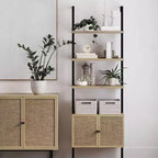 73 Scaffale a pioli a 3 ripiani in rattan con contenitore - Nathan James