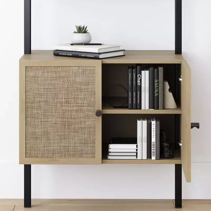 73 Scaffale a pioli a 3 ripiani in rattan con contenitore - Nathan James