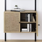 73 Scaffale a pioli a 3 ripiani in rattan con contenitore - Nathan James
