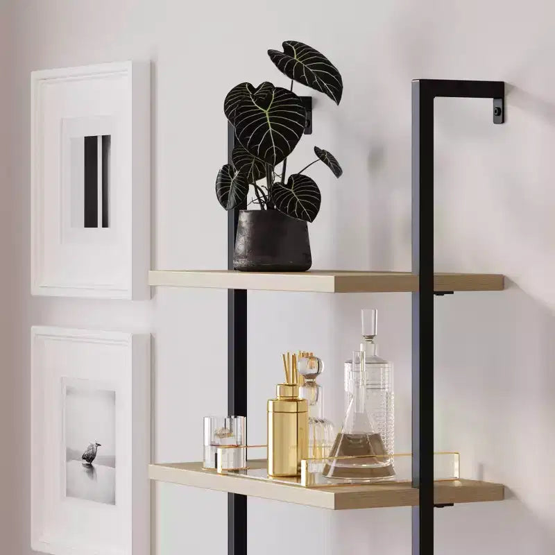 73 Scaffale a pioli a 3 ripiani in rattan con contenitore - Nathan James