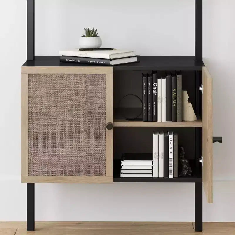 73 Scaffale a pioli a 3 ripiani in rattan con contenitore - Nathan James