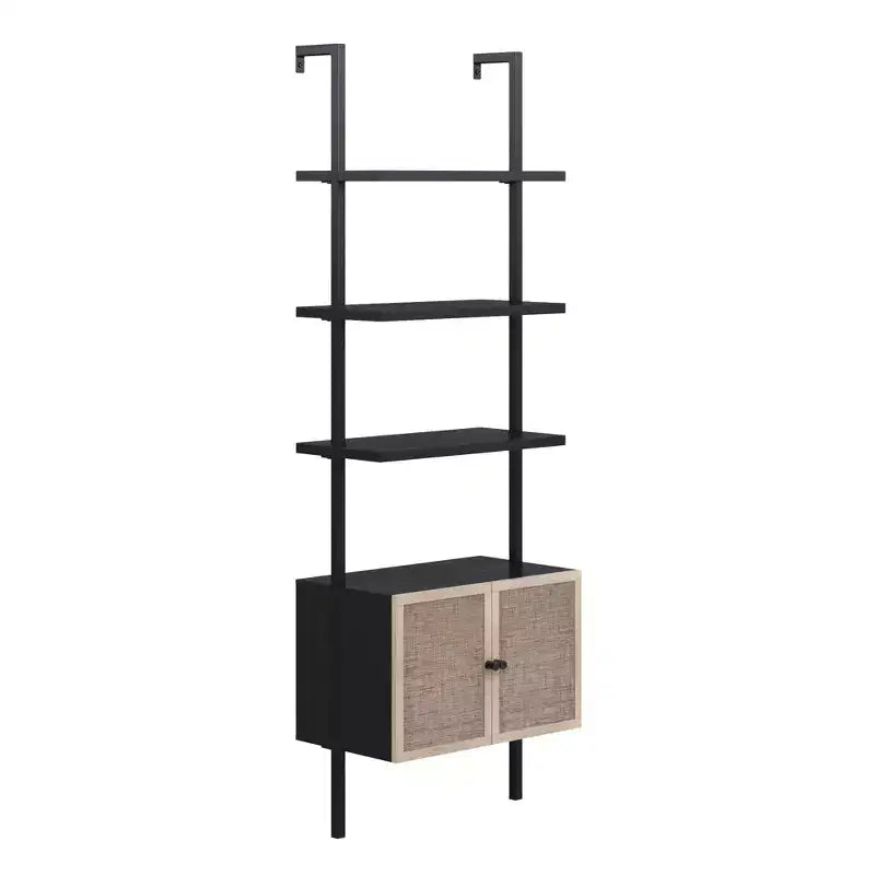 73 Scaffale a pioli a 3 ripiani in rattan con contenitore - Nathan James