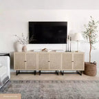 Mobiletto contenitore Kova in legno e rattan - Nathan James