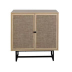 Mobiletto contenitore Kova in legno e rattan - Nathan James