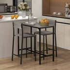 HOMCOM Set da 3 Pezzi Tavolo da Bar Industriale, Set da Pranzo per Cucina Altezza Bancone con Sgabelli da Bar per Piccoli Spazi, per Sala da Pranzo, Soggiorno, Appartamento