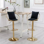 Set di 2 sgabelli da bar girevoli a 360 gradi in stile moderno con base regolabile in metallo - ModernLuxe