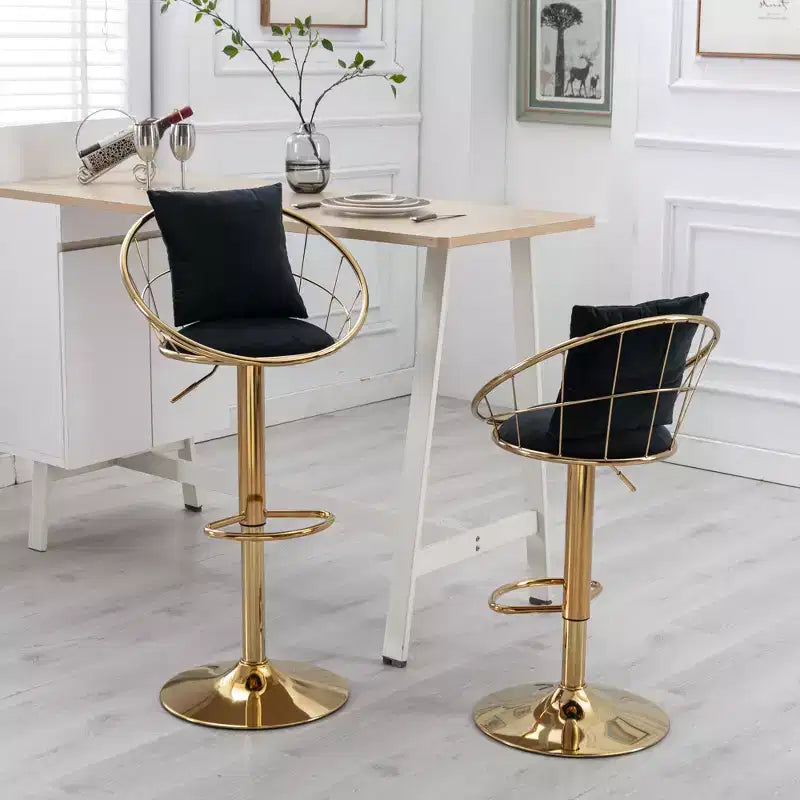 Set di 2 sgabelli da bar girevoli a 360 gradi in stile moderno con base regolabile in metallo - ModernLuxe