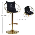 Set di 2 sgabelli da bar girevoli a 360 gradi in stile moderno con base regolabile in metallo - ModernLuxe