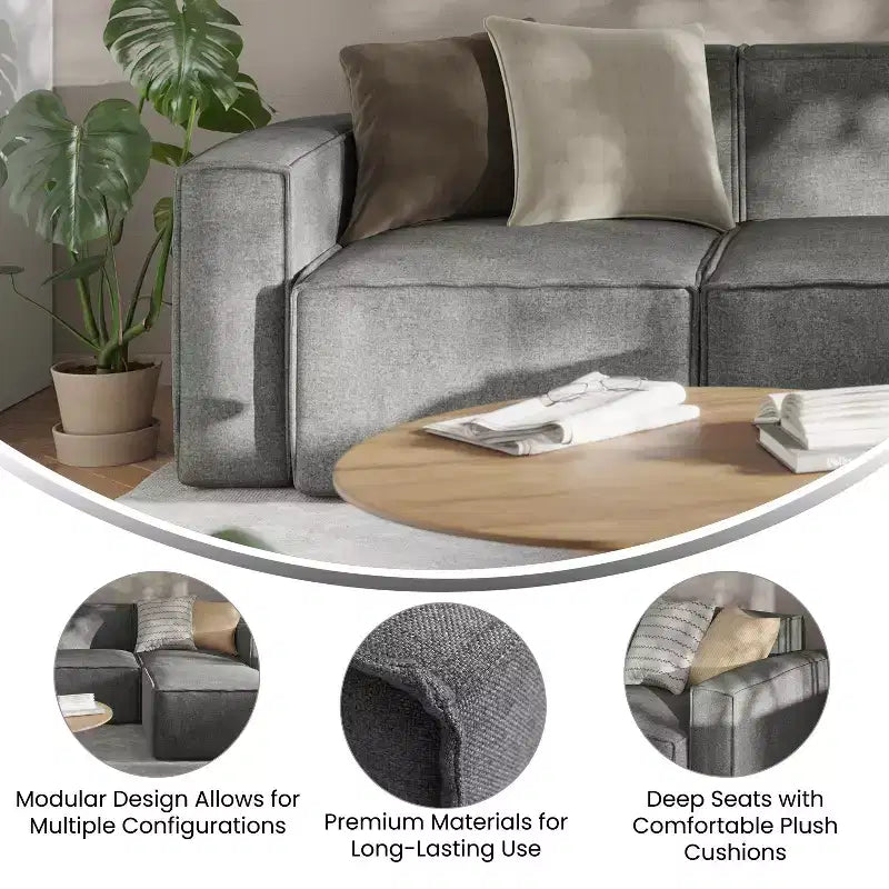 Flash Furniture Bridgetown Divano componibile modulare di lusso, lato sinistro con bracciolo