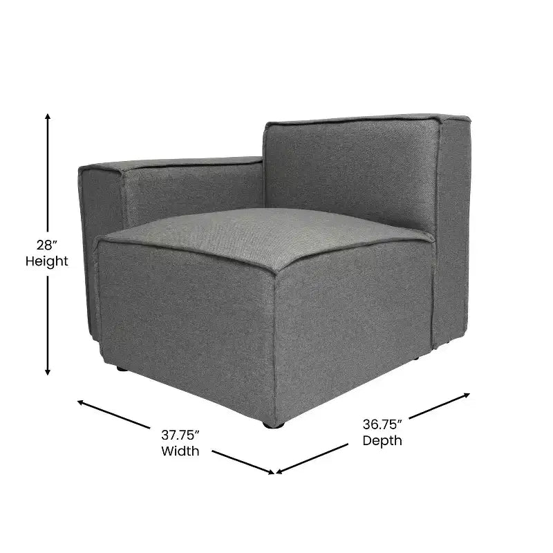 Flash Furniture Bridgetown Divano componibile modulare di lusso, lato sinistro con bracciolo