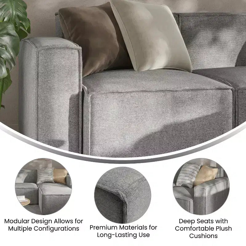 Flash Furniture Bridgetown Divano componibile modulare di lusso, lato sinistro con bracciolo