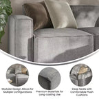 Flash Furniture Bridgetown Divano componibile modulare di lusso, lato sinistro con bracciolo
