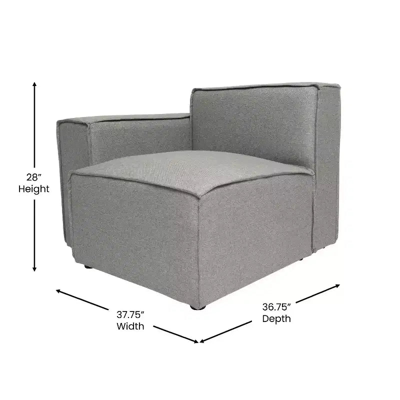 Flash Furniture Bridgetown Divano componibile modulare di lusso, lato sinistro con bracciolo