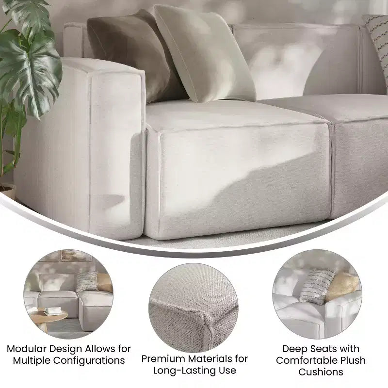 Flash Furniture Bridgetown Divano componibile modulare di lusso, lato sinistro con bracciolo
