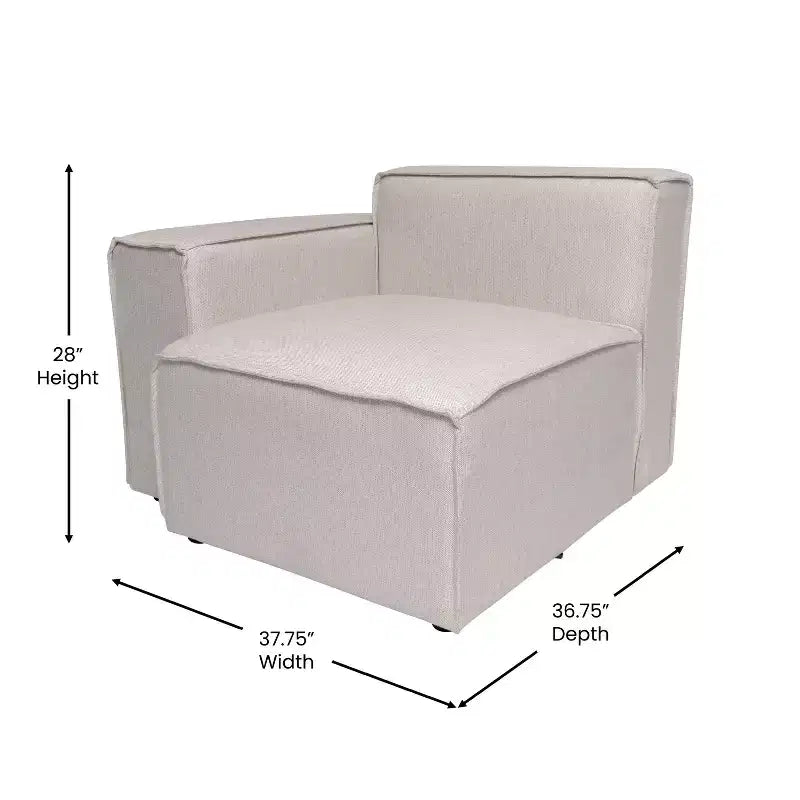 Flash Furniture Bridgetown Divano componibile modulare di lusso, lato sinistro con bracciolo