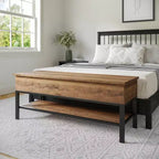 Panca contenitore Flash Furniture Wyatt Farmhouse con ripiano inferiore, perfetta per l'ingresso, il ripostiglio o la camera da letto