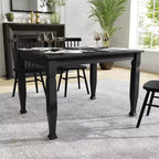 Flash Furniture Grace, tavolo da pranzo in legno massello con gambe in legno tornite, tavolo rettangolare in legno resistente di grado commerciale per 4 persone