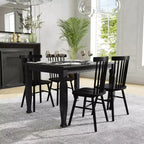 Flash Furniture Grace, tavolo da pranzo in legno massello con gambe in legno tornite, tavolo rettangolare in legno resistente di grado commerciale per 4 persone