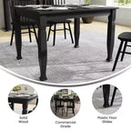 Flash Furniture Grace, tavolo da pranzo in legno massello con gambe in legno tornite, tavolo rettangolare in legno resistente di grado commerciale per 4 persone