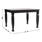 Flash Furniture Grace, tavolo da pranzo in legno massello con gambe in legno tornite, tavolo rettangolare in legno resistente di grado commerciale per 4 persone