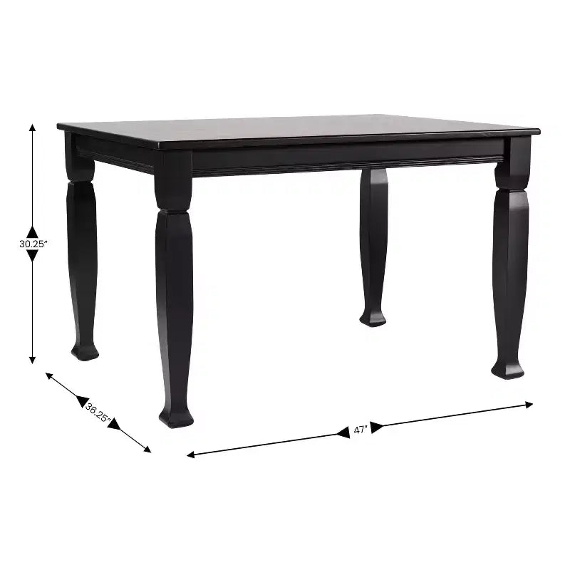 Flash Furniture Grace, tavolo da pranzo in legno massello con gambe in legno tornite, tavolo rettangolare in legno resistente di grado commerciale per 4 persone