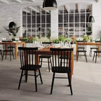 Flash Furniture Grace, tavolo da pranzo in legno massello con gambe in legno tornite, tavolo rettangolare in legno resistente di grado commerciale per 4 persone