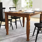 Flash Furniture Grace, tavolo da pranzo in legno massello con gambe in legno tornite, tavolo rettangolare in legno resistente di grado commerciale per 4 persone