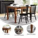 Flash Furniture Grace, tavolo da pranzo in legno massello con gambe in legno tornite, tavolo rettangolare in legno resistente di grado commerciale per 4 persone