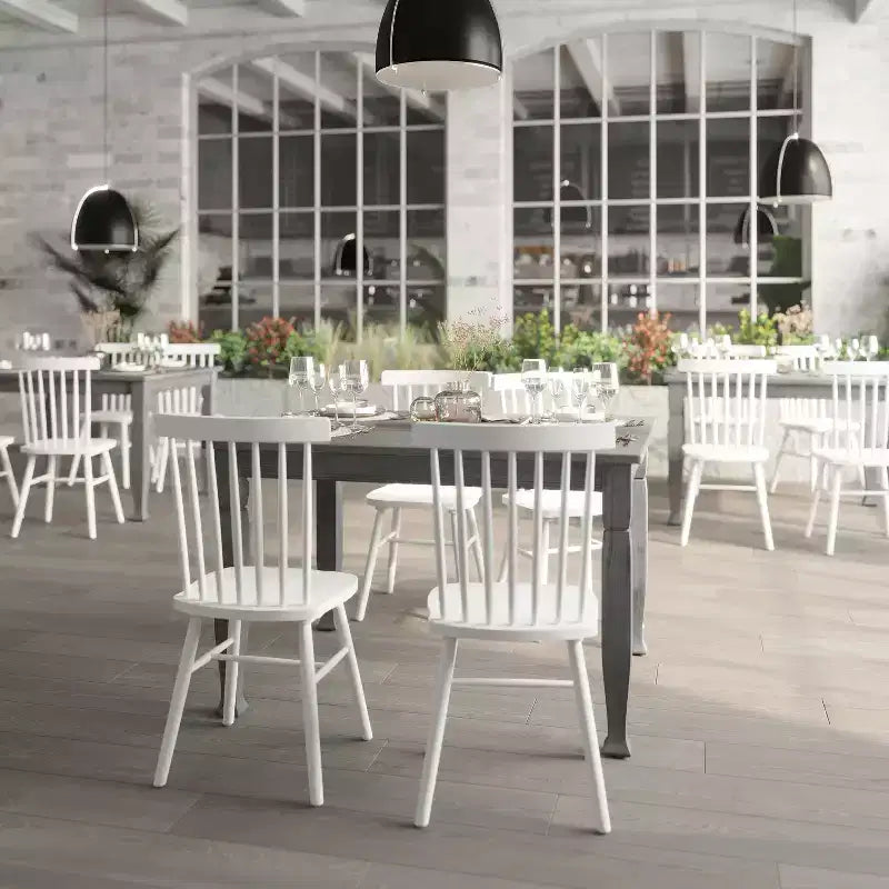 Flash Furniture Grace, tavolo da pranzo in legno massello con gambe in legno tornite, tavolo rettangolare in legno resistente di grado commerciale per 4 persone