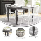 Flash Furniture Grace, tavolo da pranzo in legno massello con gambe in legno tornite, tavolo rettangolare in legno resistente di grado commerciale per 4 persone