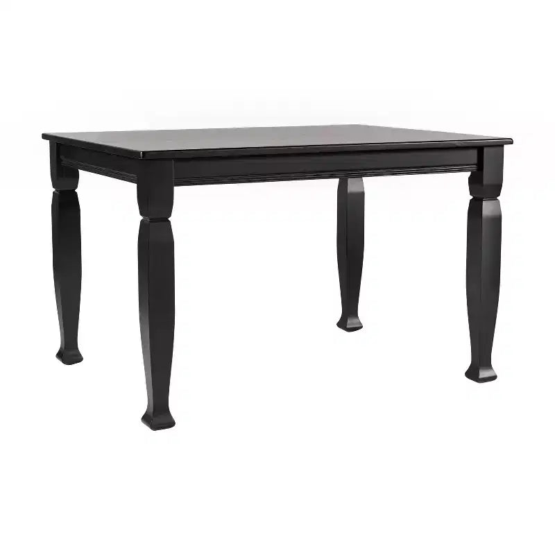 Flash Furniture Grace Solid Wood Dining Table with Turned Wooden Legs, Commercial Grade Heavy Duty Rectangle Wood Table for 4