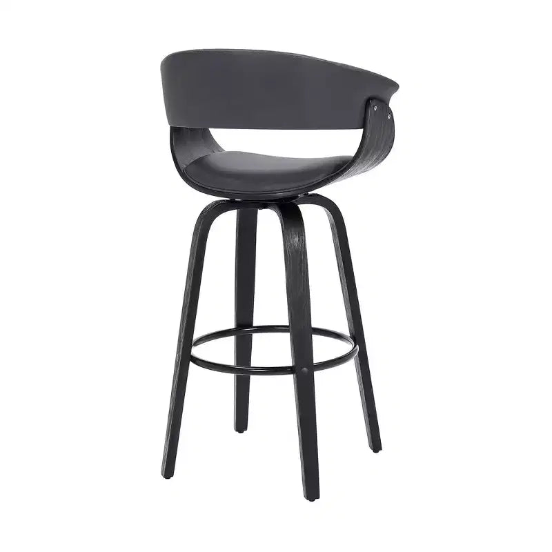 Sgabello da bar girevole in ecopelle e legno Julyssa da 26" - Armen Living