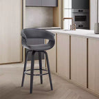 Sgabello da bar girevole in ecopelle e legno Julyssa da 26" - Armen Living