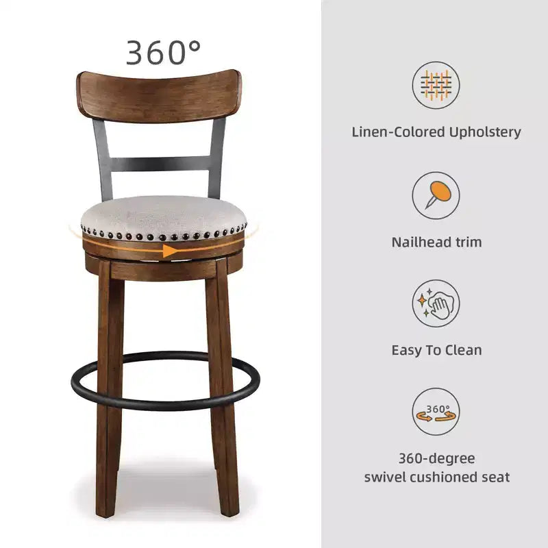 Sgabello da bar imbottito girevole Tall Valebeck - Design esclusivo Ashley