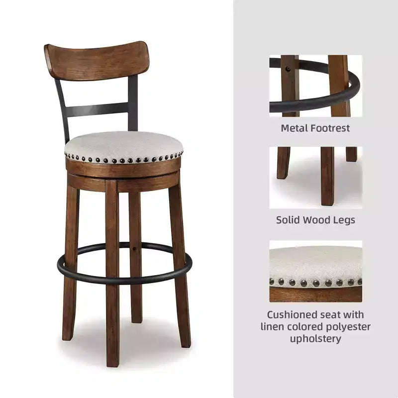 Sgabello da bar imbottito girevole Tall Valebeck - Design esclusivo Ashley