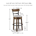 Sgabello da bar imbottito girevole Tall Valebeck - Design esclusivo Ashley