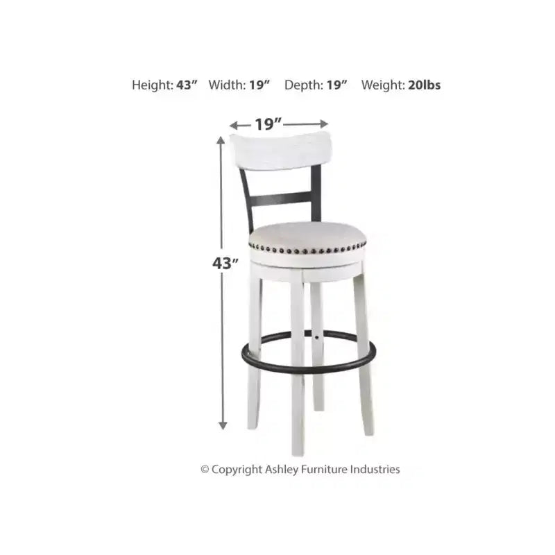 Sgabello da bar imbottito girevole Tall Valebeck - Design esclusivo Ashley